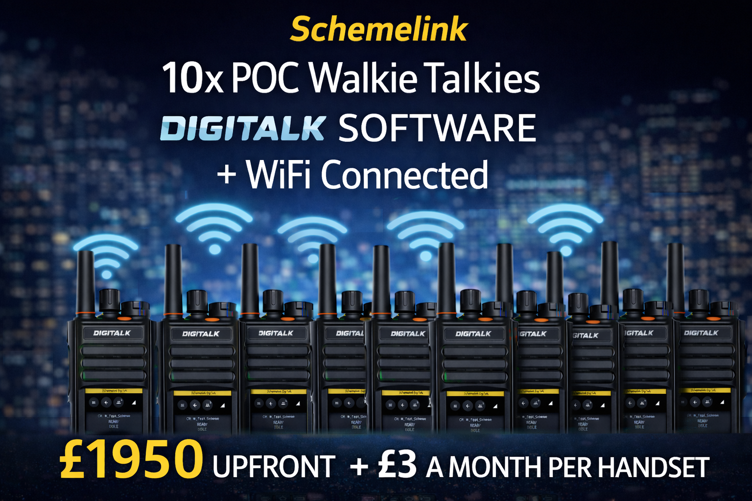 Schemelink DigiTalk radio bundle with ten dedicated handsets